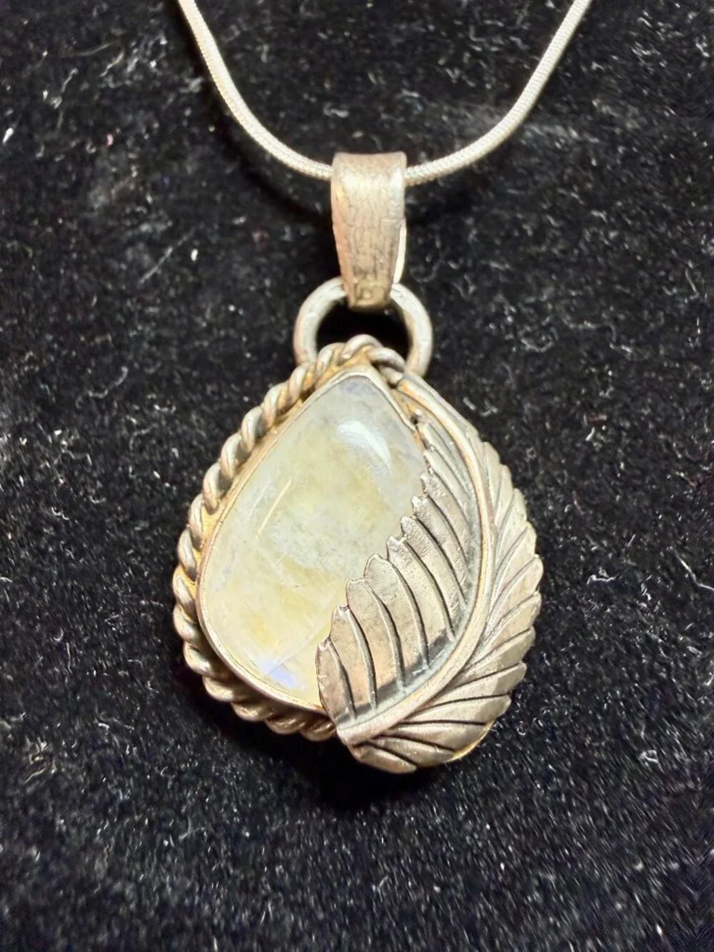 Sterling Silver Southwestern style moonstone pendant